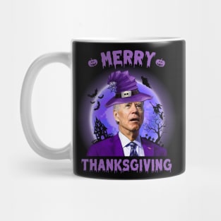 Funny Biden Halloween Costume Merry Thanksgiving Mug